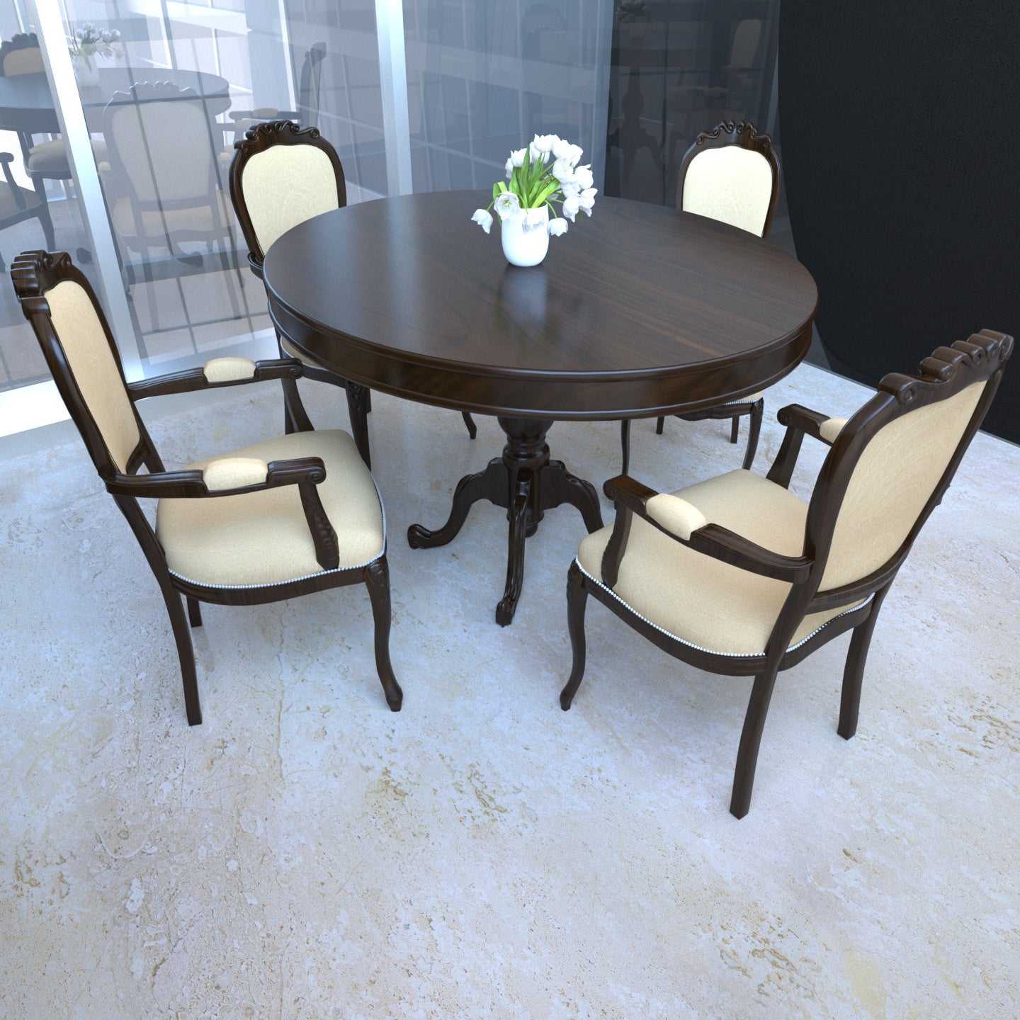 Vintage round table and chairs discount