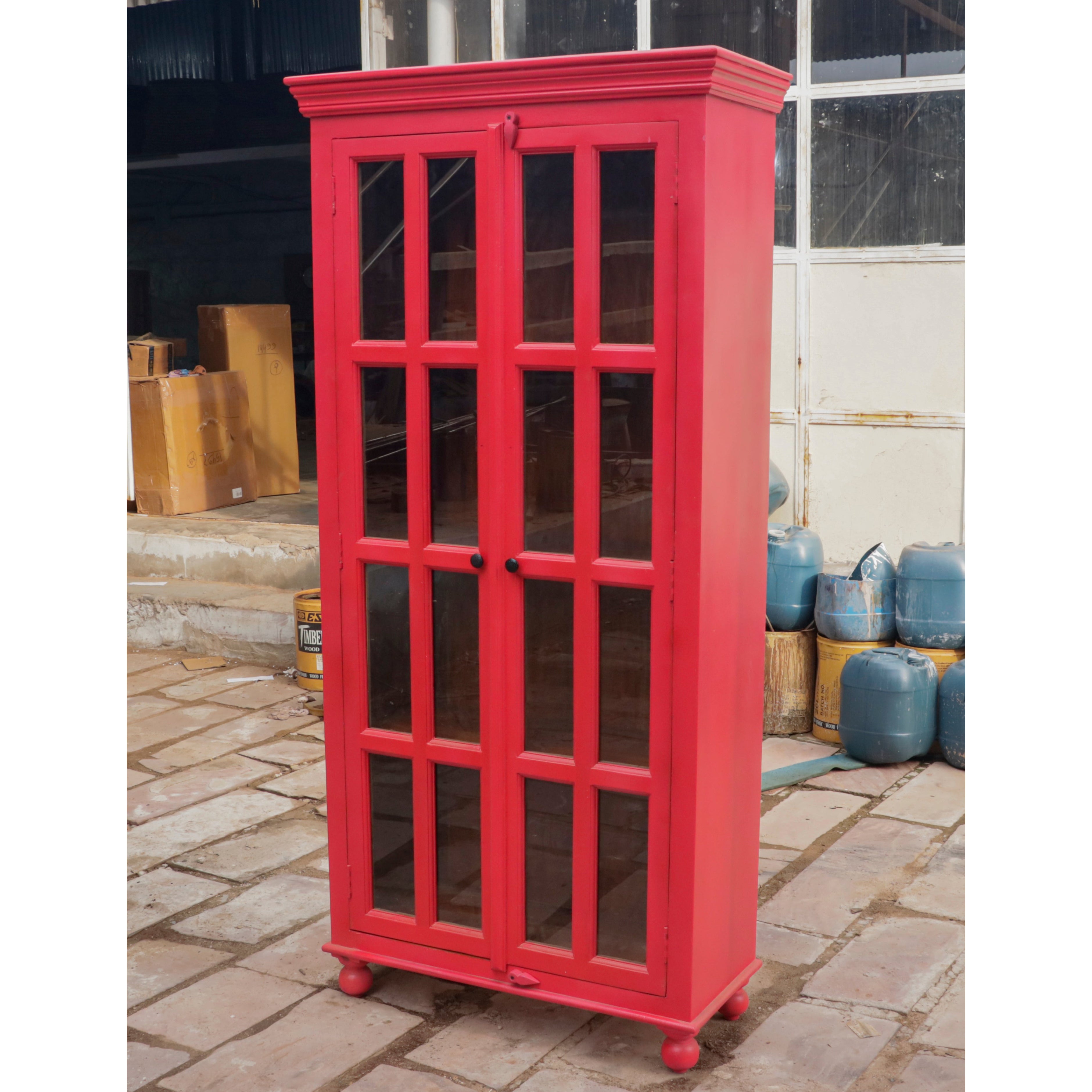 Red tone classical display case Wardrobe